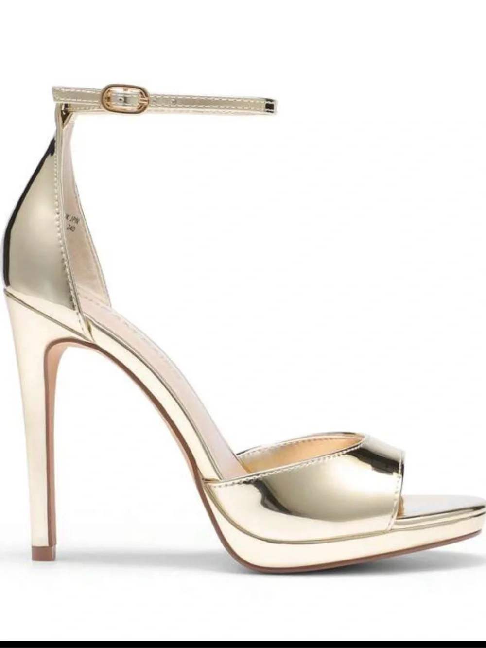 Women's Metallic Gold High Heel Ankle-Strap Sandals